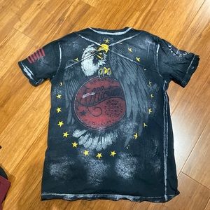 Men’s Affliction American Customs Tshirt charcoal color